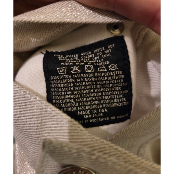 Vintage Y2K Ralph Lauren Metallic Denim Mini Skirt 90's Shimmer Made In The USA. - Picture 7 of 7